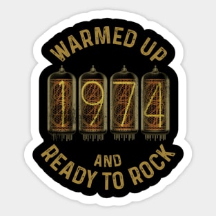 Vintage 1974 Rock Birthday Sticker